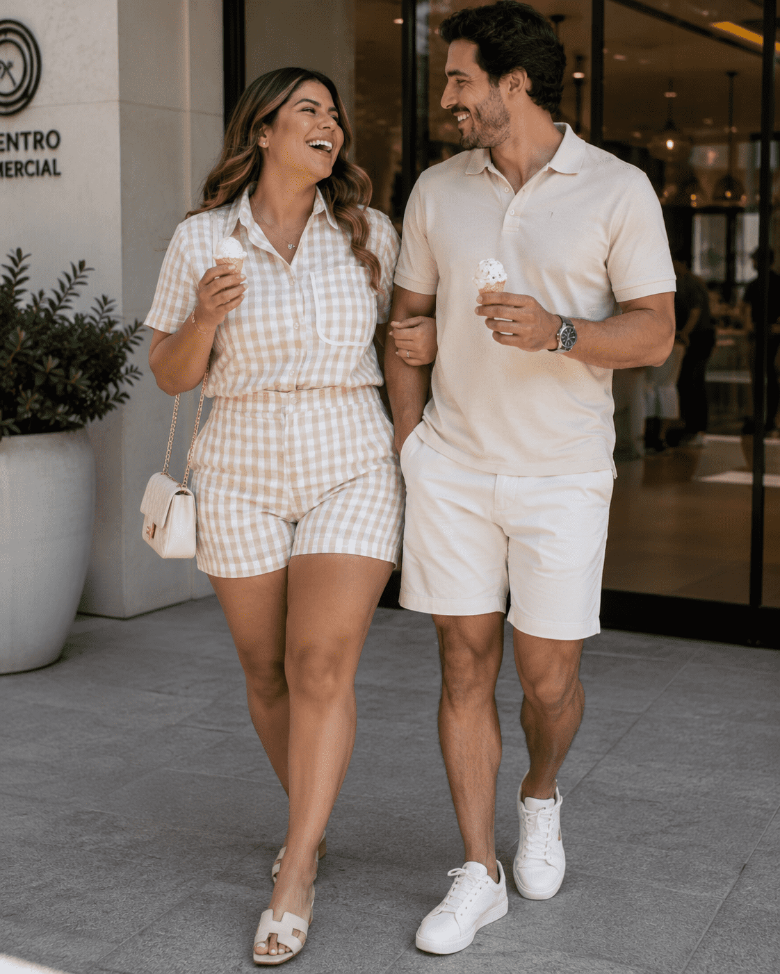 CONJUNTO EN TELA LINO DE CUADROS