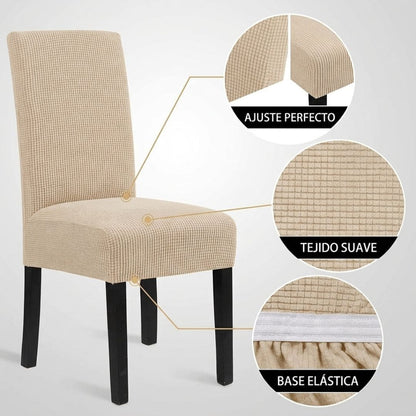 ELEGANCE FIT set x 4 forros elásticas para silla de comedor